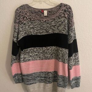 H&M Women’s Striped Knit Sweater - Size S, Multicolor, Long Sleeve, Crew Neck